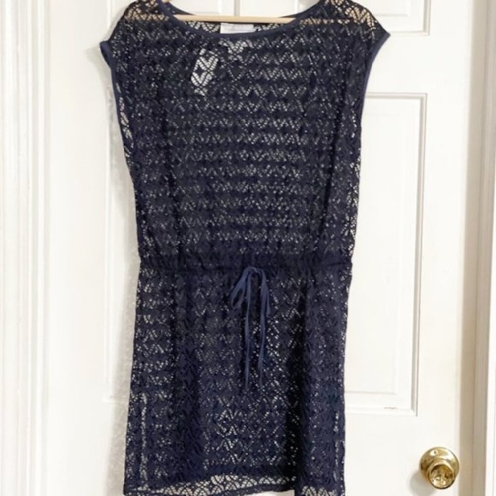 Sand & Spirit Sheer Navy Swimsuit Coverup S NEW